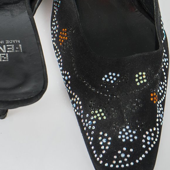 Vintage Fendi jeweled mules - sz 11/10.5 - Picture 5 of 6
